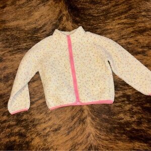 Cozy Cream Kids Jacket with Pink Accents 10/12